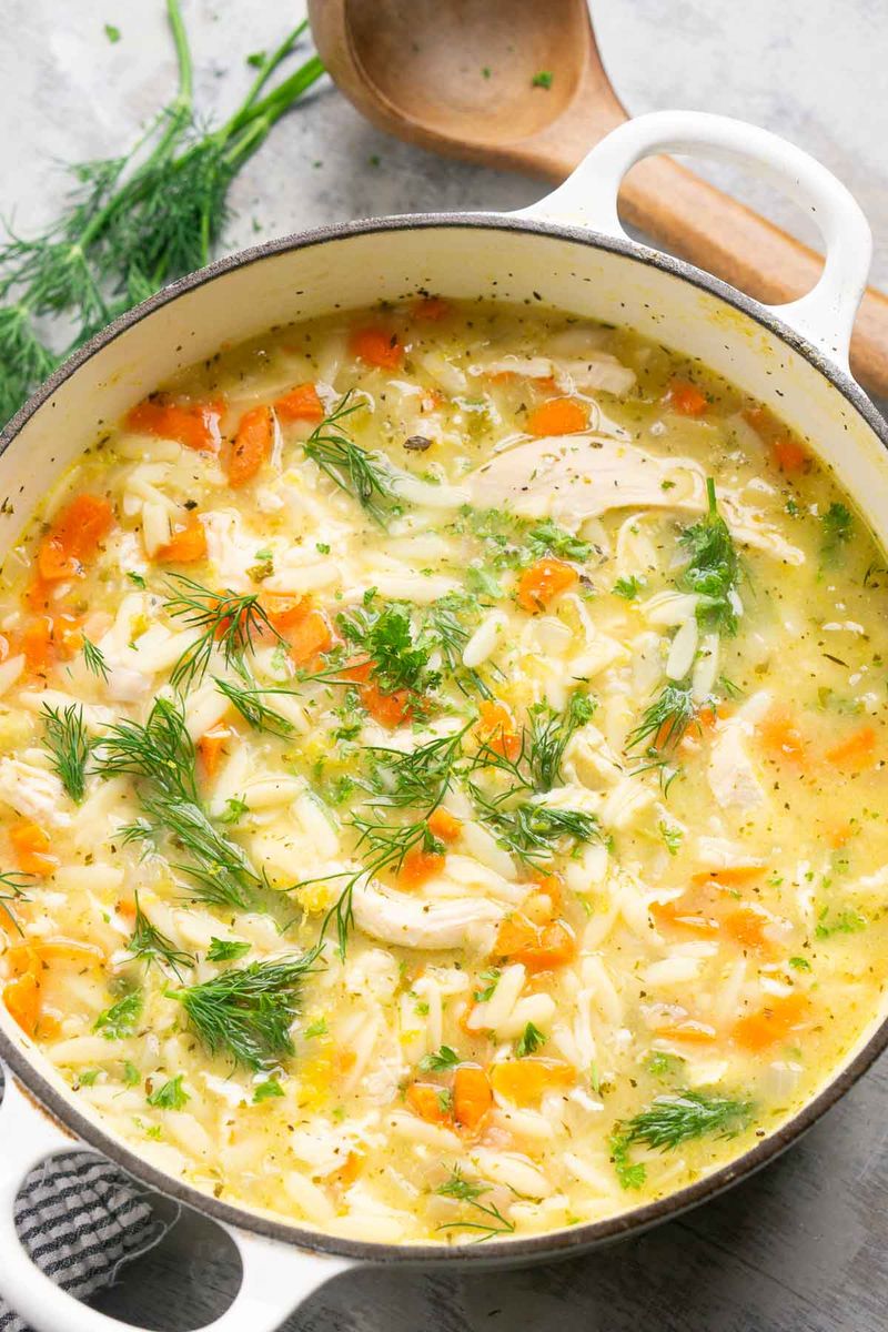 Greek Chicken With Orzo And Lemon Broth