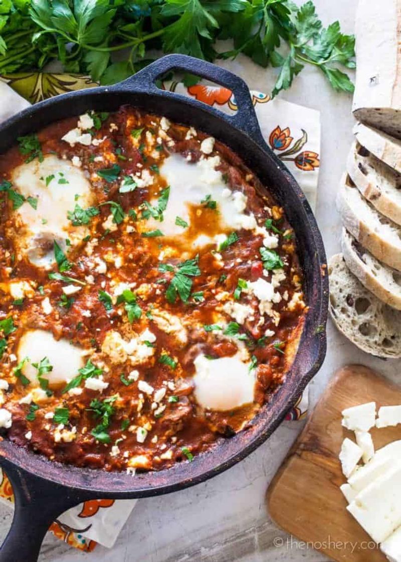 Shakshuka (Eggs Poached in Spiced Tomato Sauce)