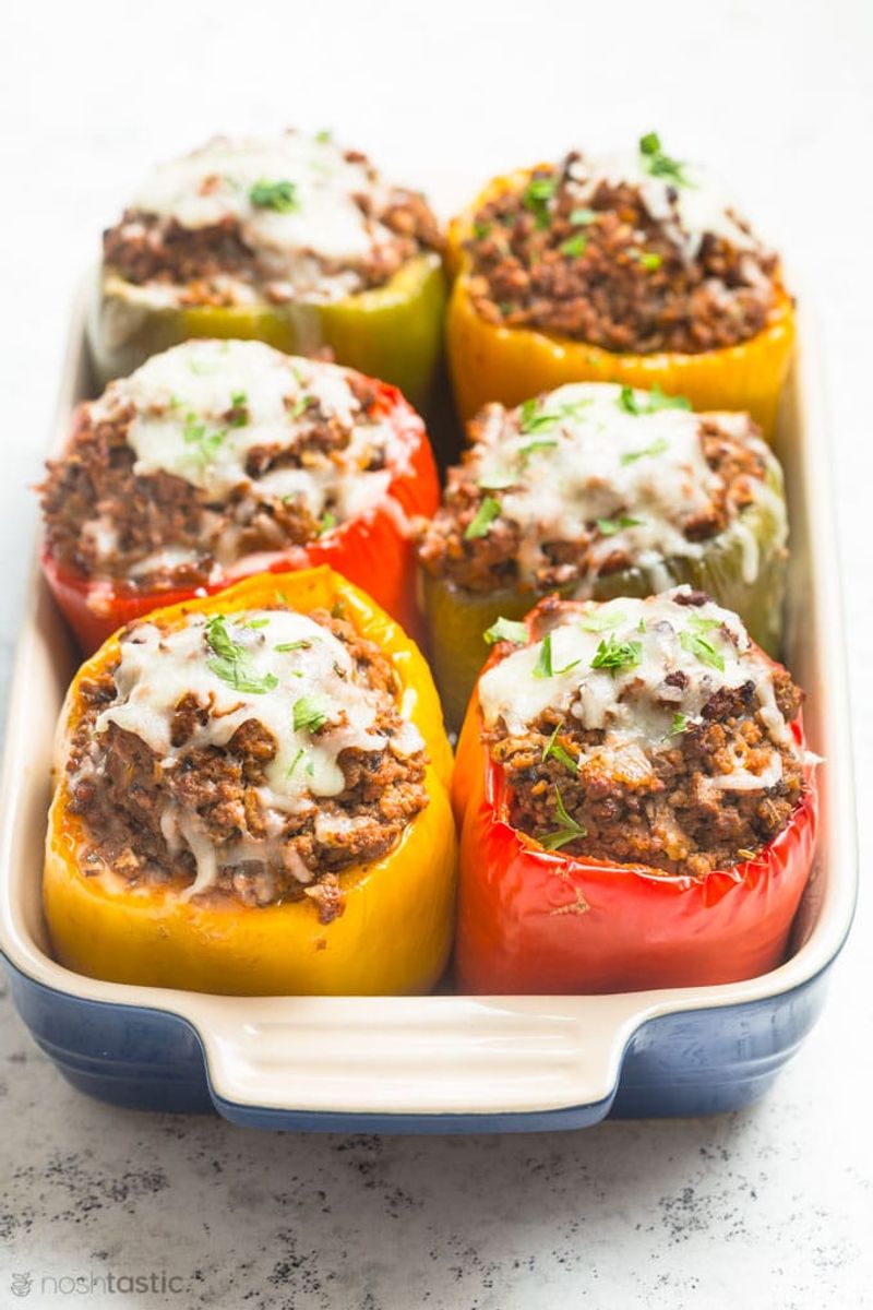 Stuffed Bell Peppers with Ground Beef