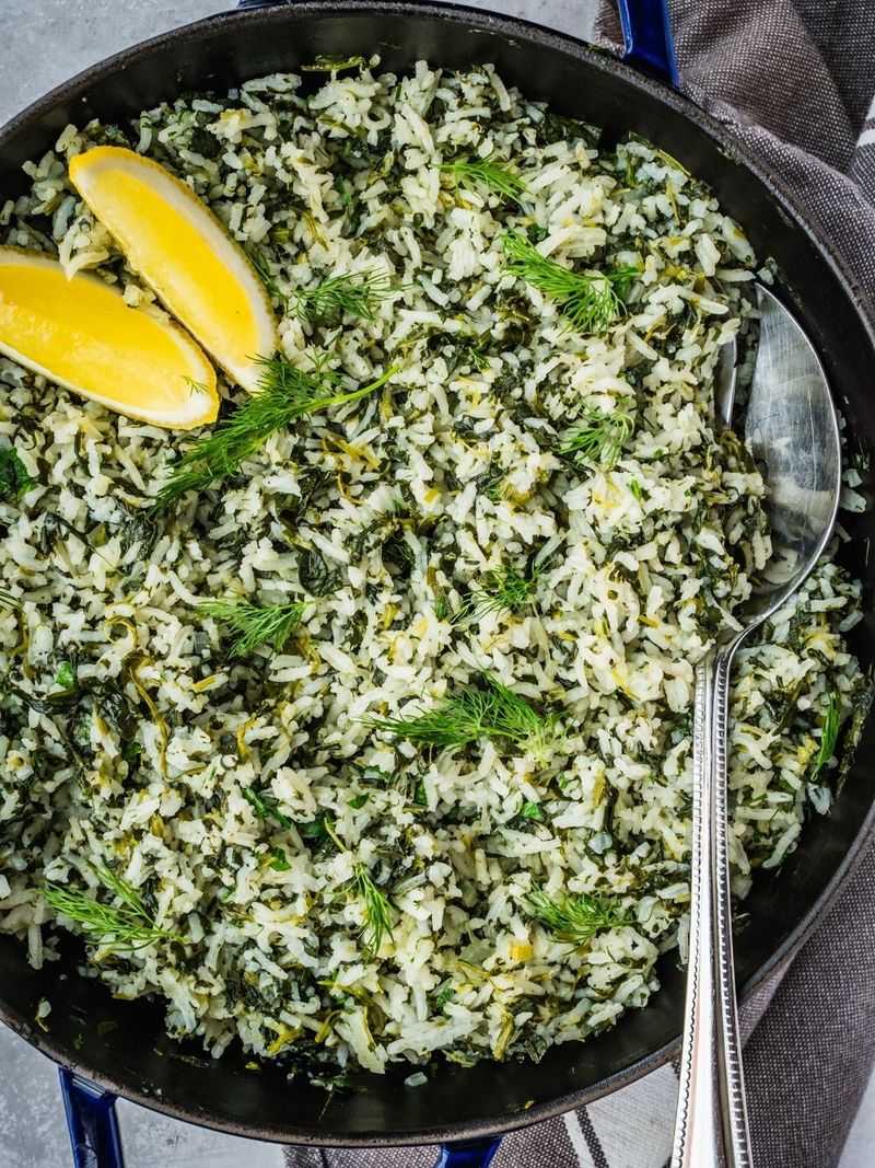 Spanakorizo (Spinach Rice)