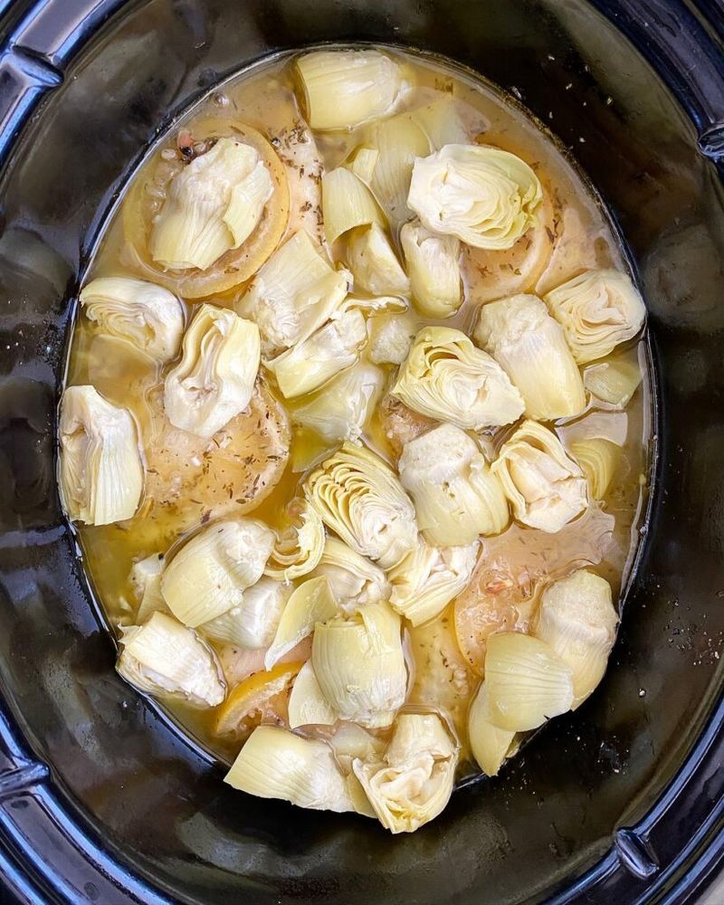 Slow Cooker Greek Chicken With Lemon And Artichokes