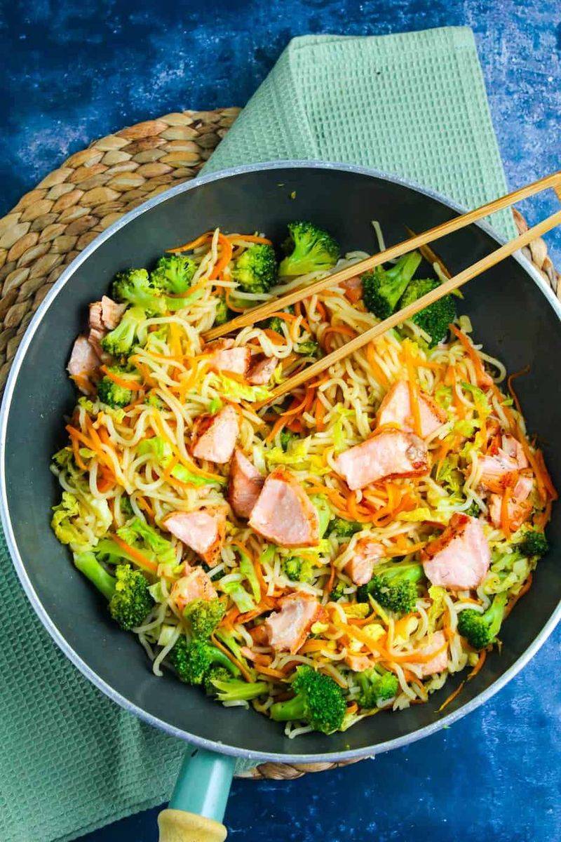 Salmon and Edamame Stir-Fry