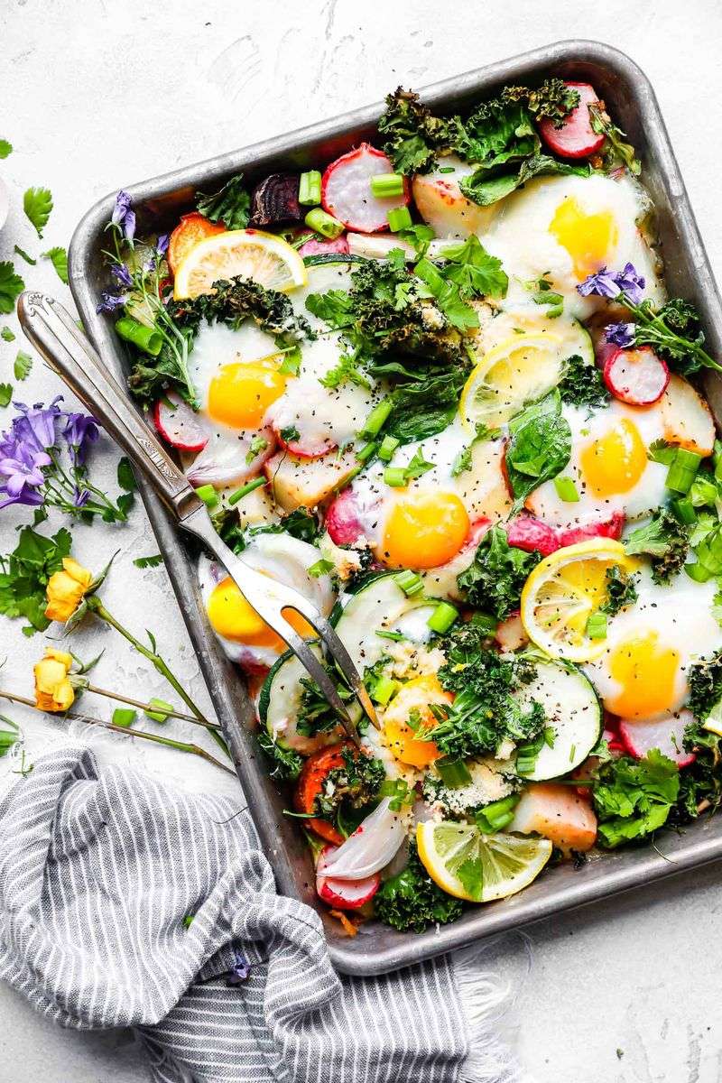 Sheet Pan Eggs with Vegetables