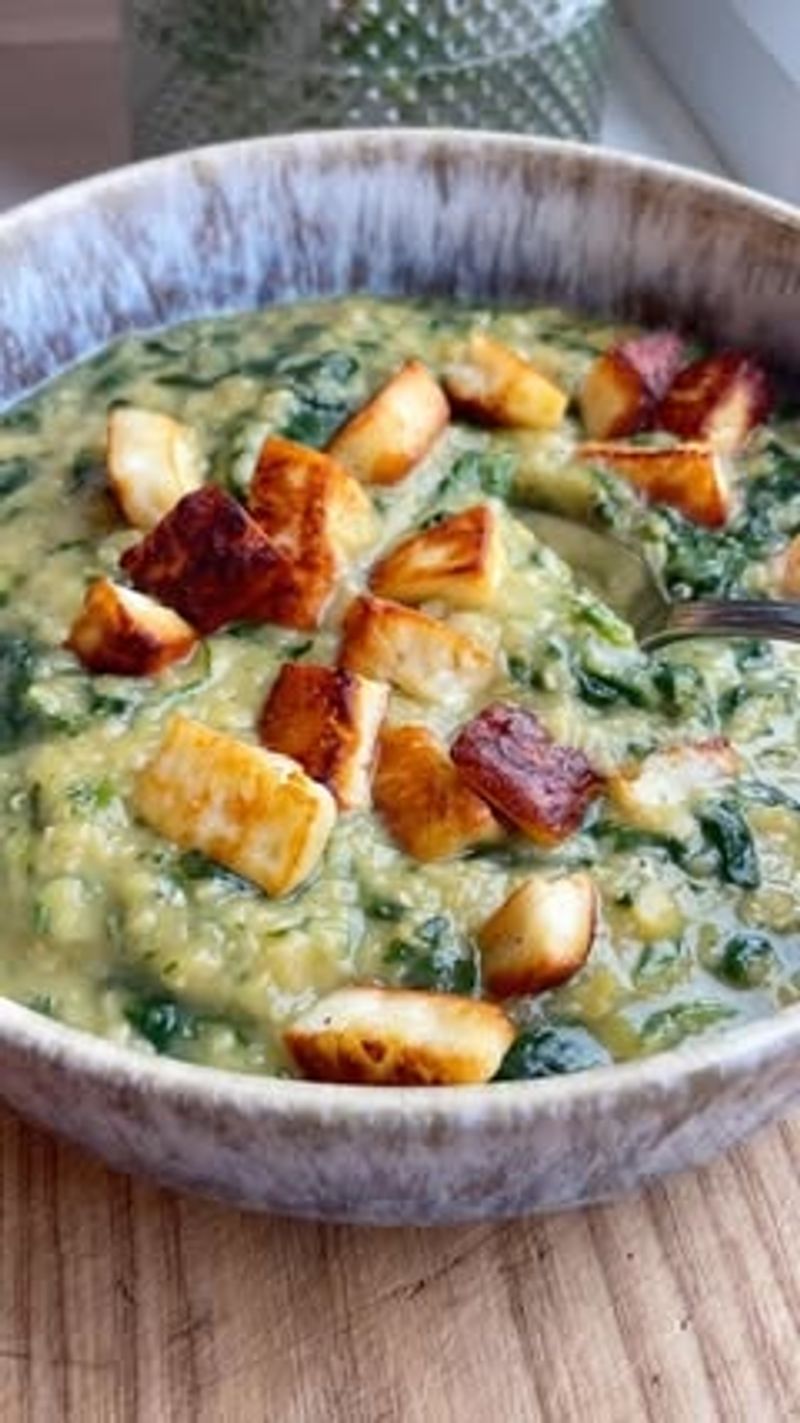 Halloumi and Lentil Soup