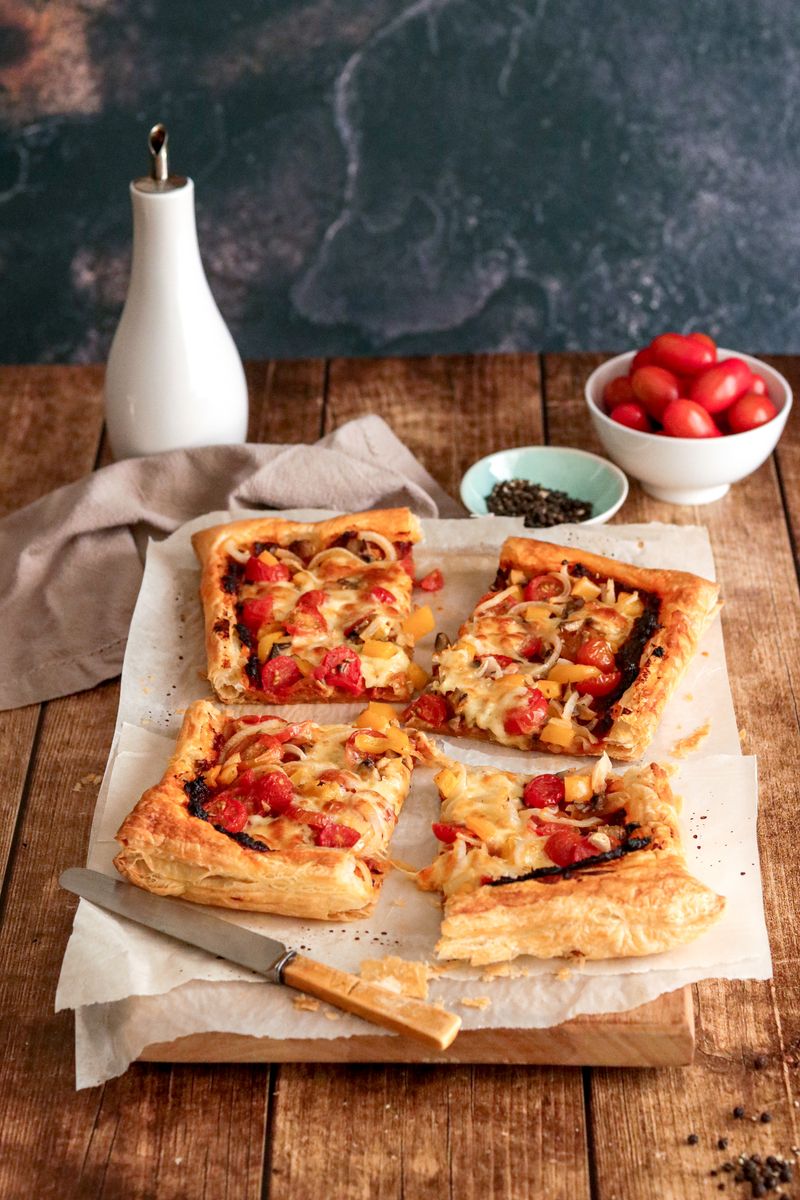 Roasted Red Pepper and Feta Tart