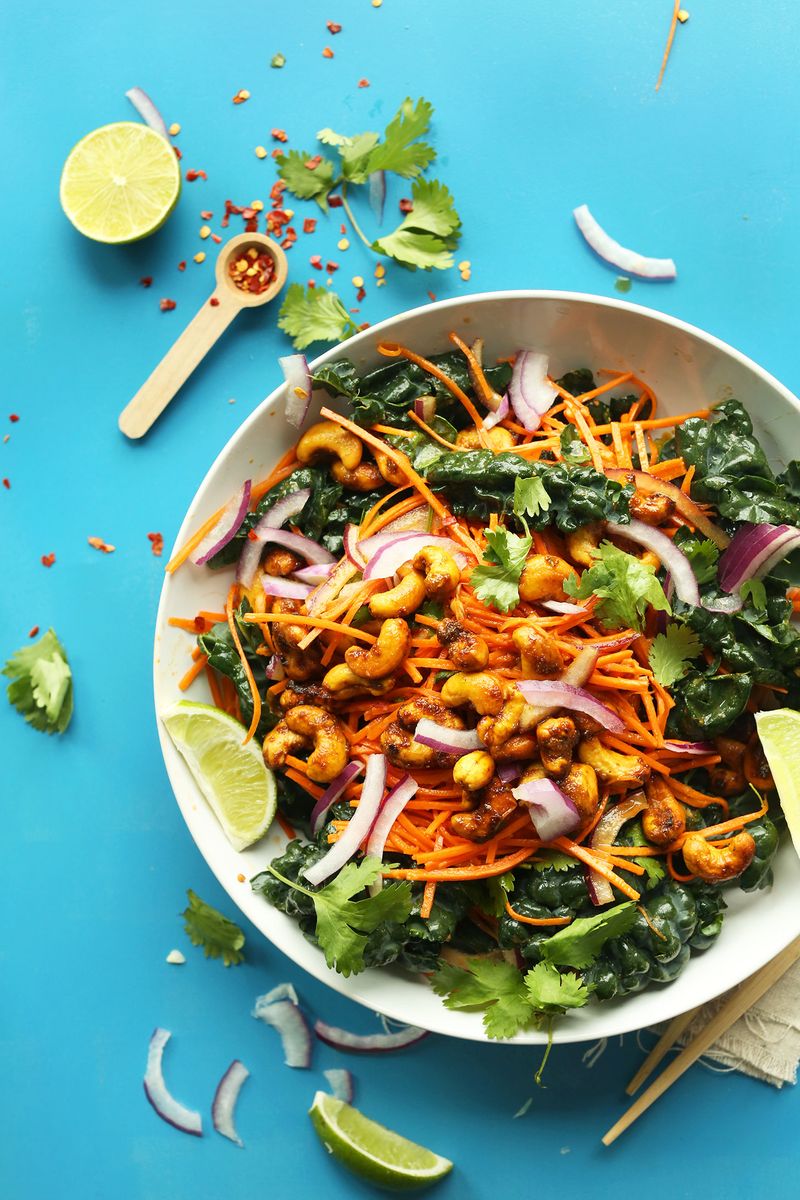 Carrot Ginger Slaw with Toasted Cashews