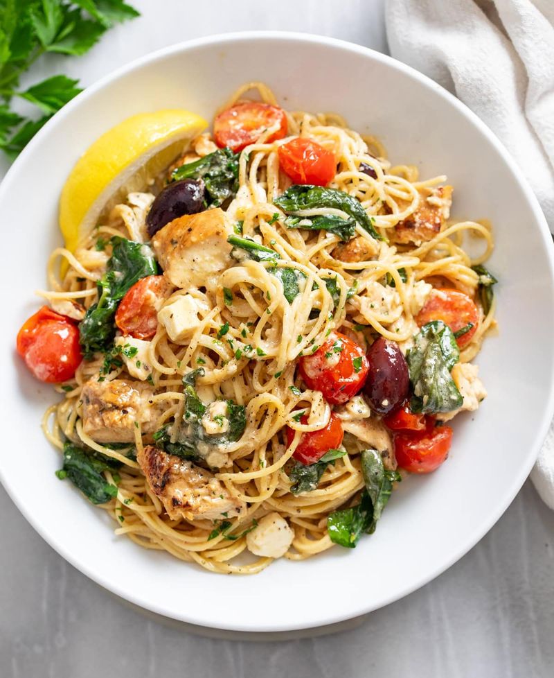 Greek Chicken Pasta With Sun-Dried Tomatoes