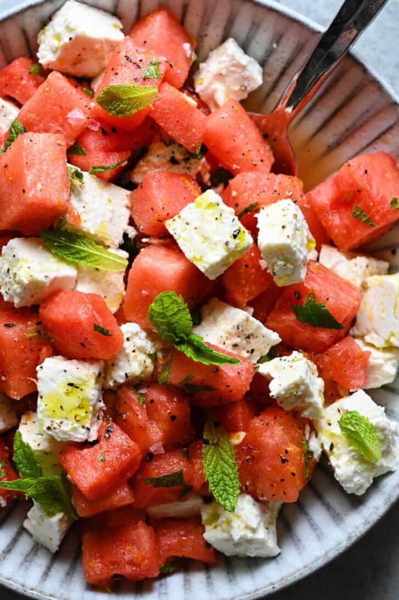 Watermelon Feta Mint Salad