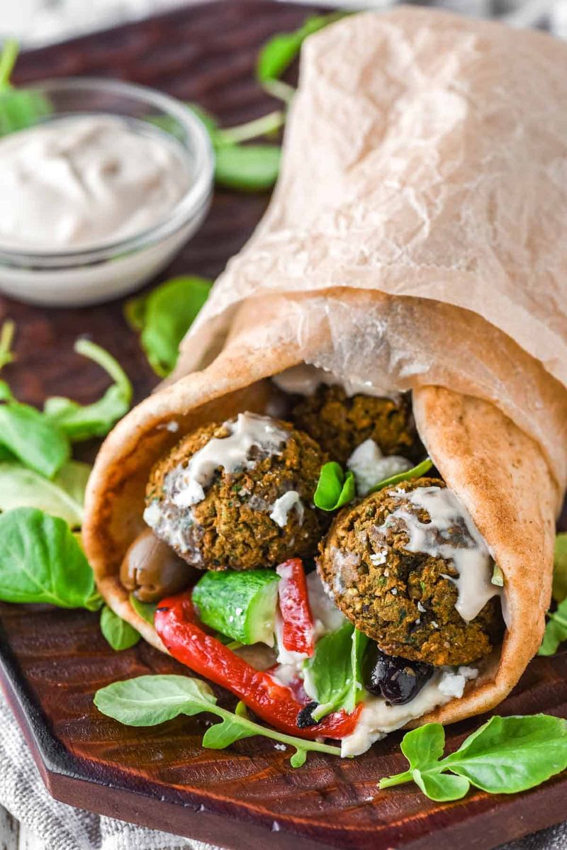 Baked Falafel Wraps