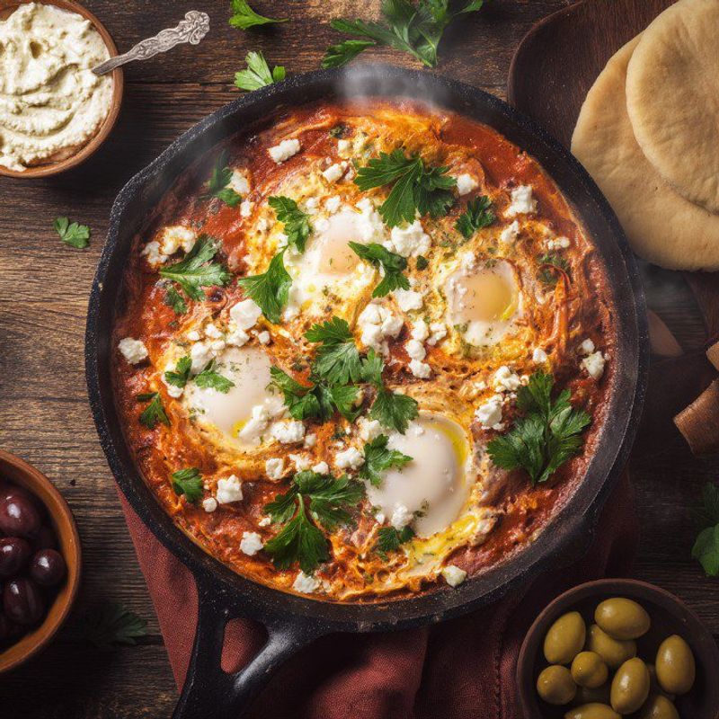 Shakshuka with Feta and Fresh Herbs