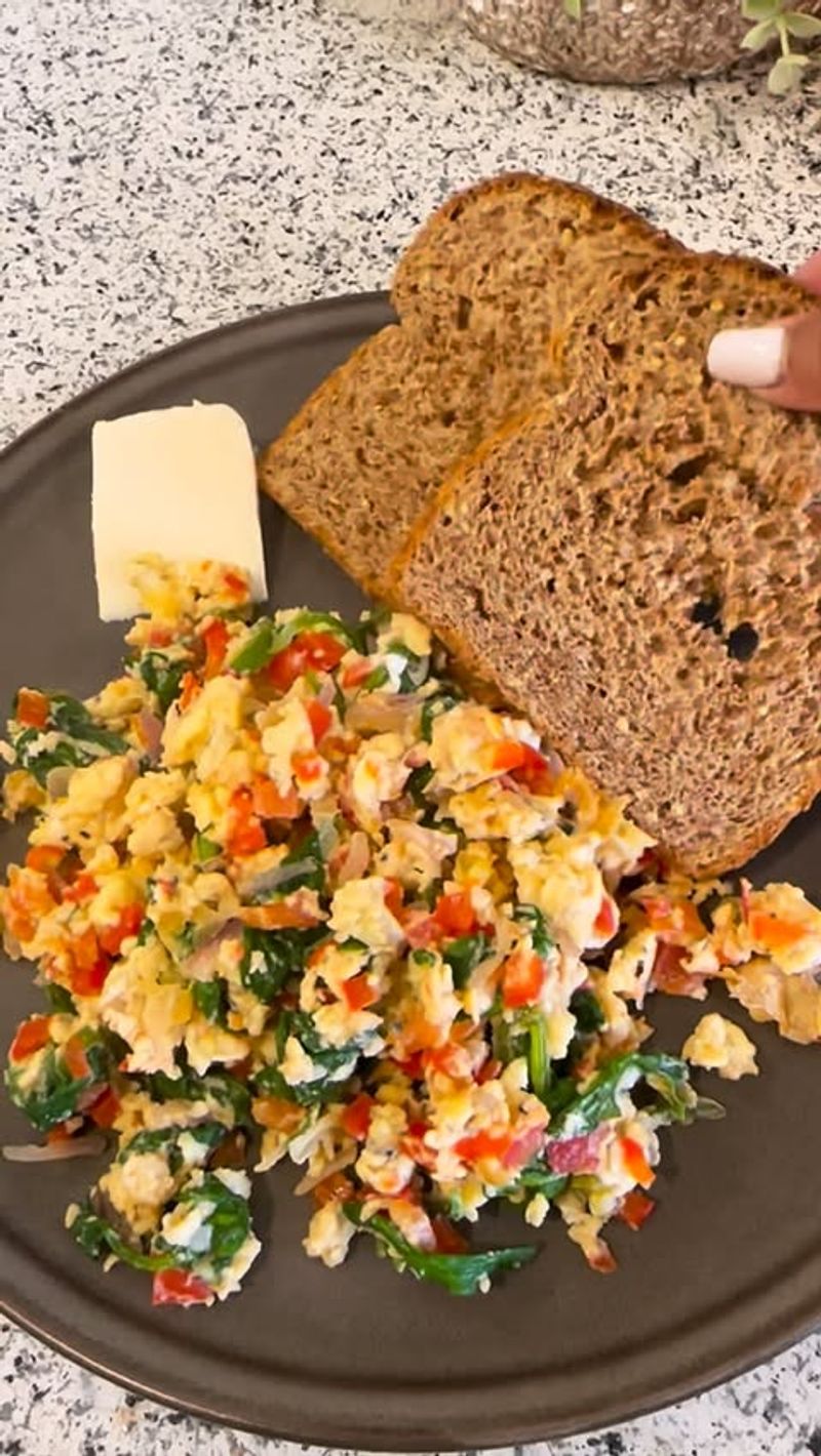 Egg Fried Veggie Scramble with Toast