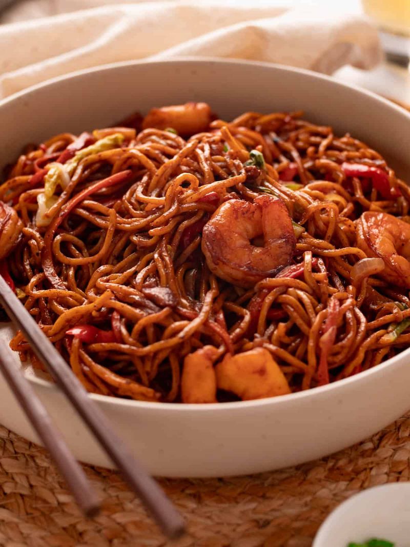 Honey Sesame Prawn Noodles