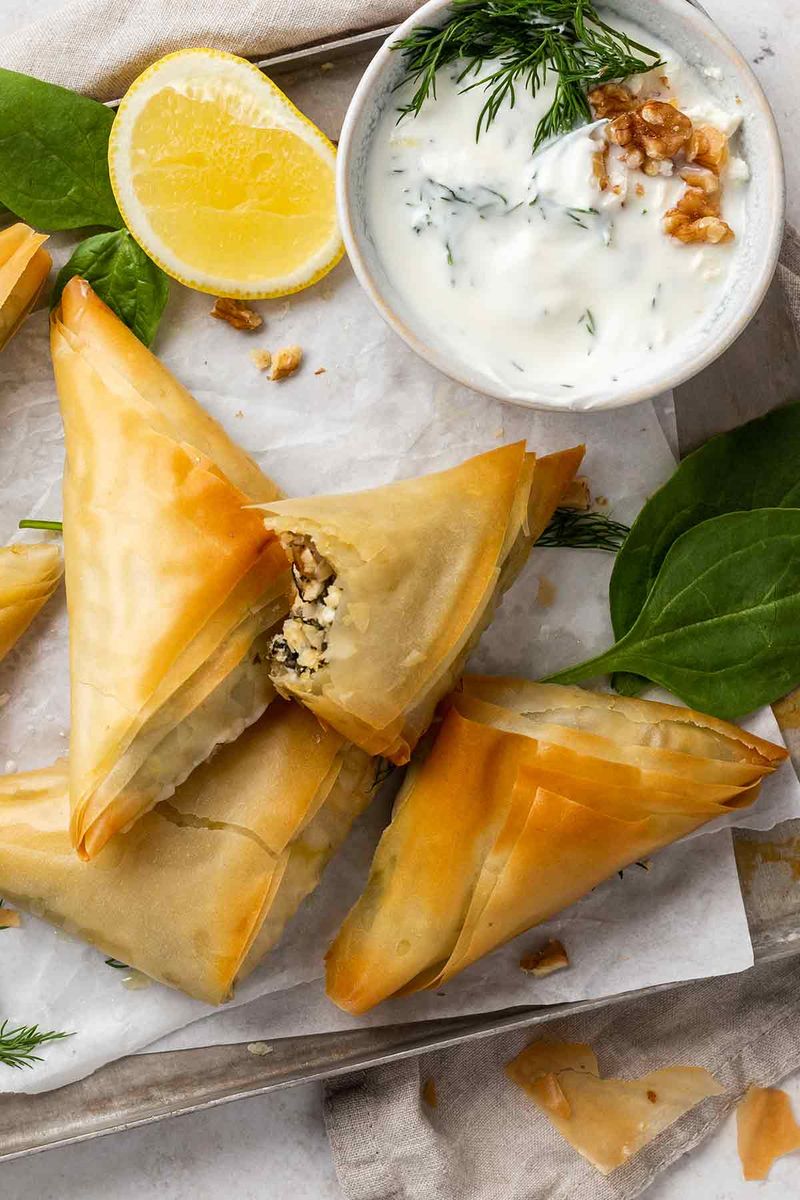 Spinach and Feta Phyllo Triangles