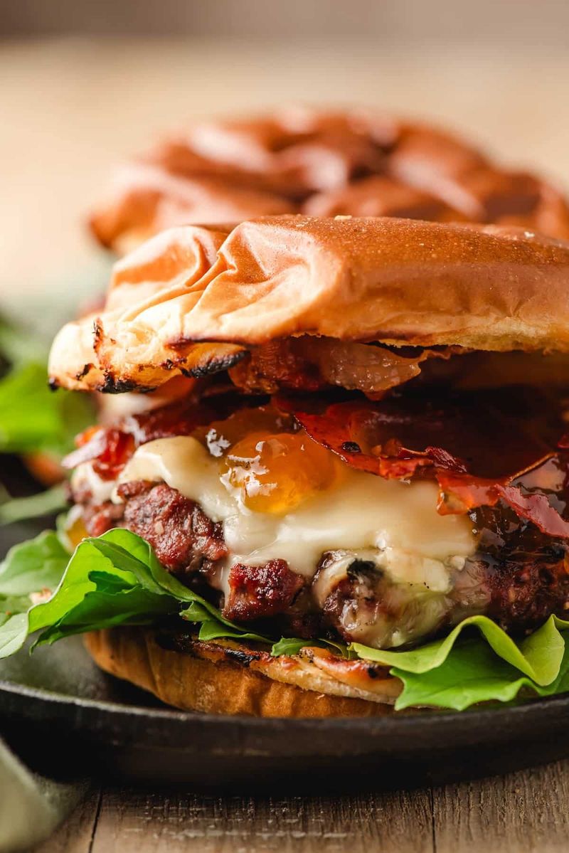Honey Glazed Bacon and Brie Burger