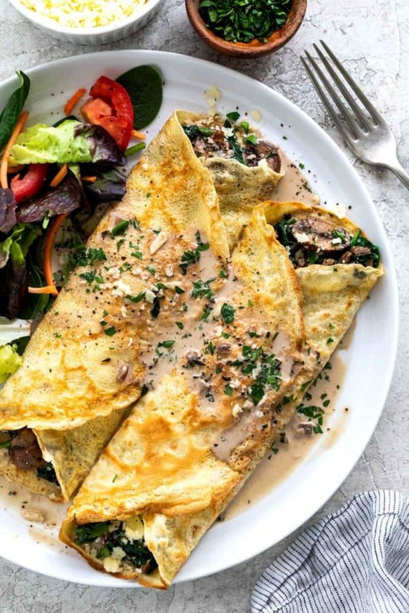 Smoked Gouda and Spinach Stuffed Crepes
