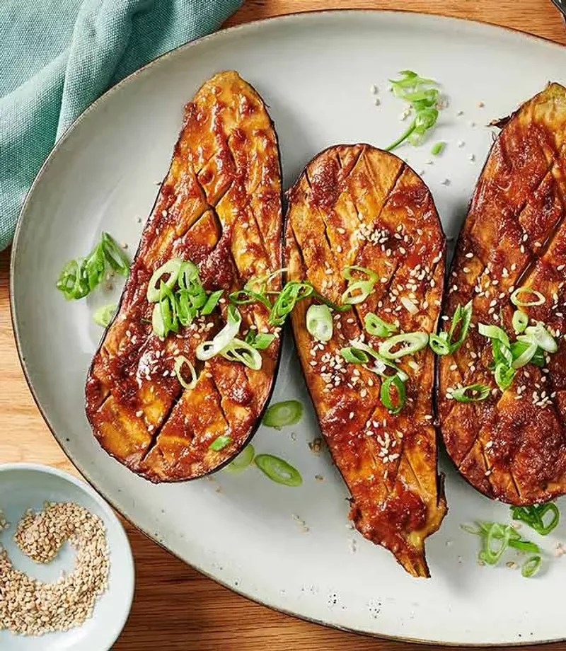 Honey Miso Glazed Aubergine