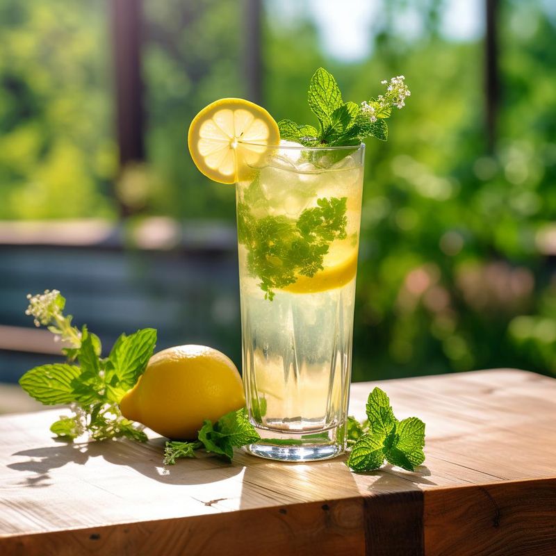 Sparkling Elderflower and Mint Lemonade