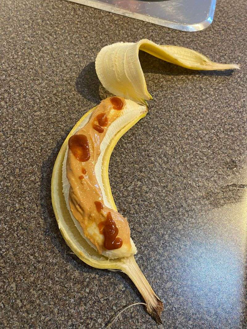 Nut Butter and Sriracha Banana Wrap