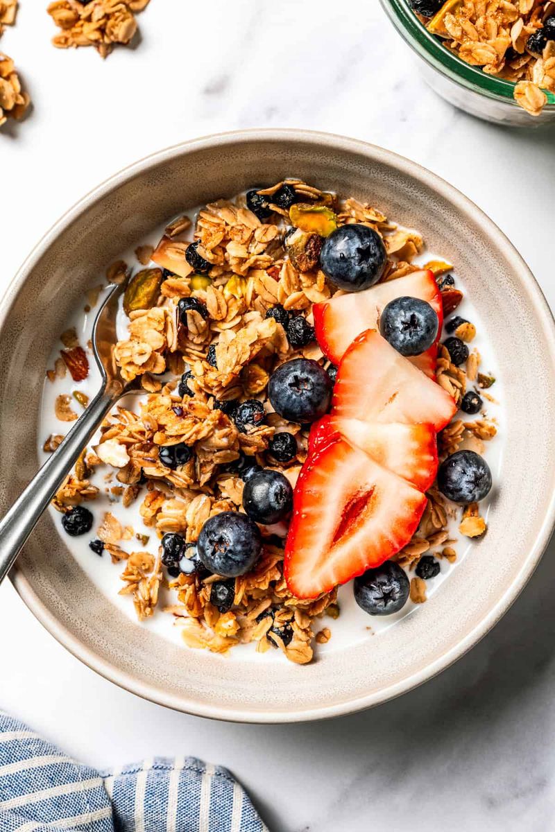 Granola and Milk Bowl