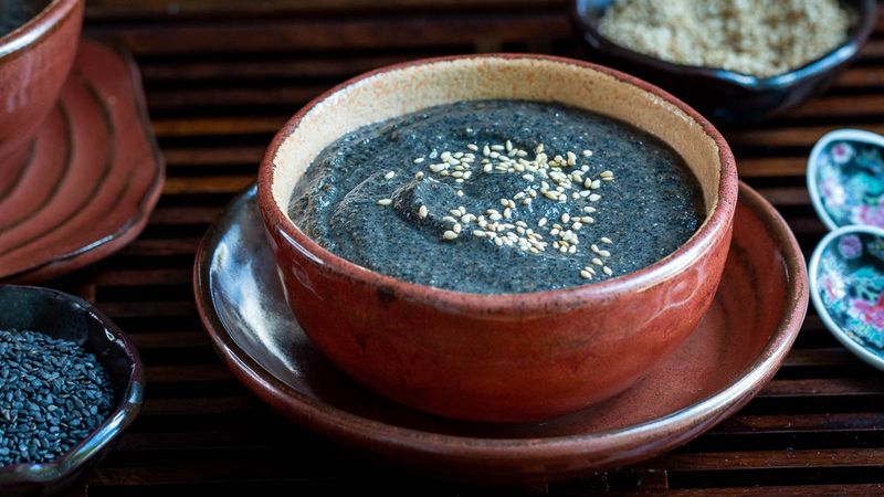 Preparing Sesame Seed Soup or Porridge