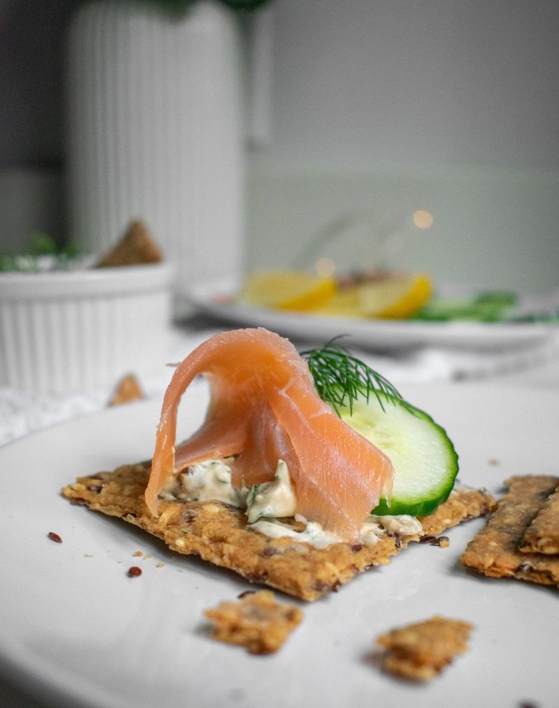 Norwegian Knekkebrød with Smoked Salmon