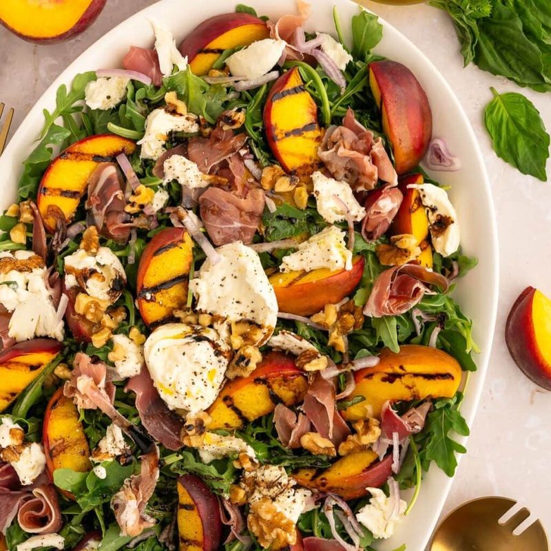 Grilled Peach and Prosciutto Salad