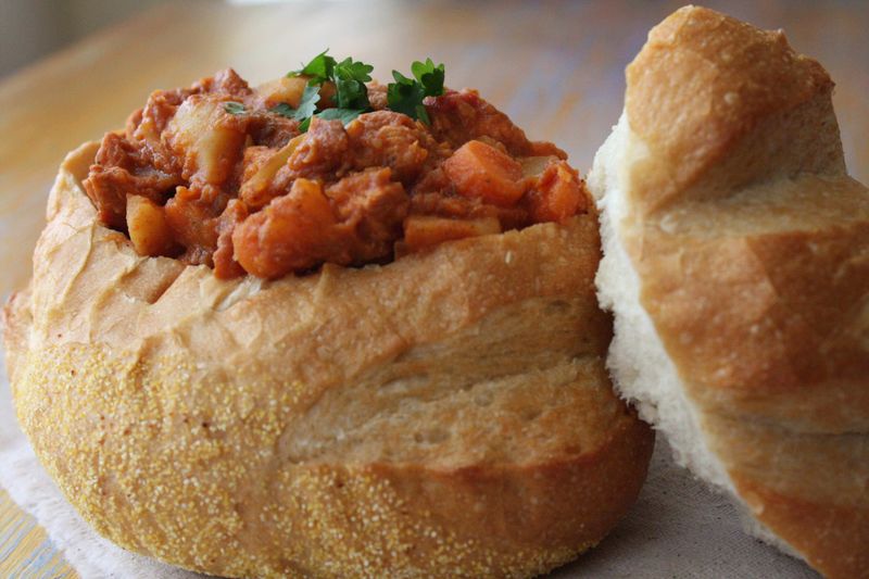 Bunny Chow with Prawns (South Africa)