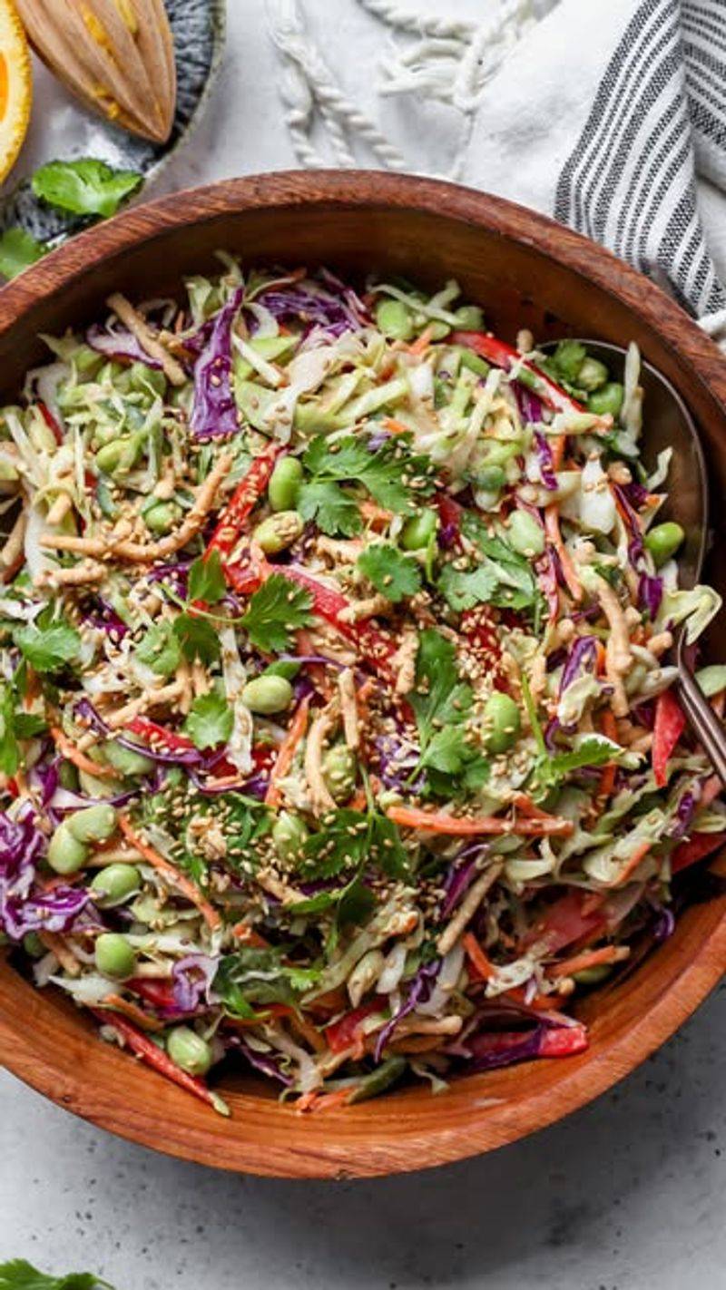 Edamame and Brown Rice Salad with Sesame Ginger Dressing