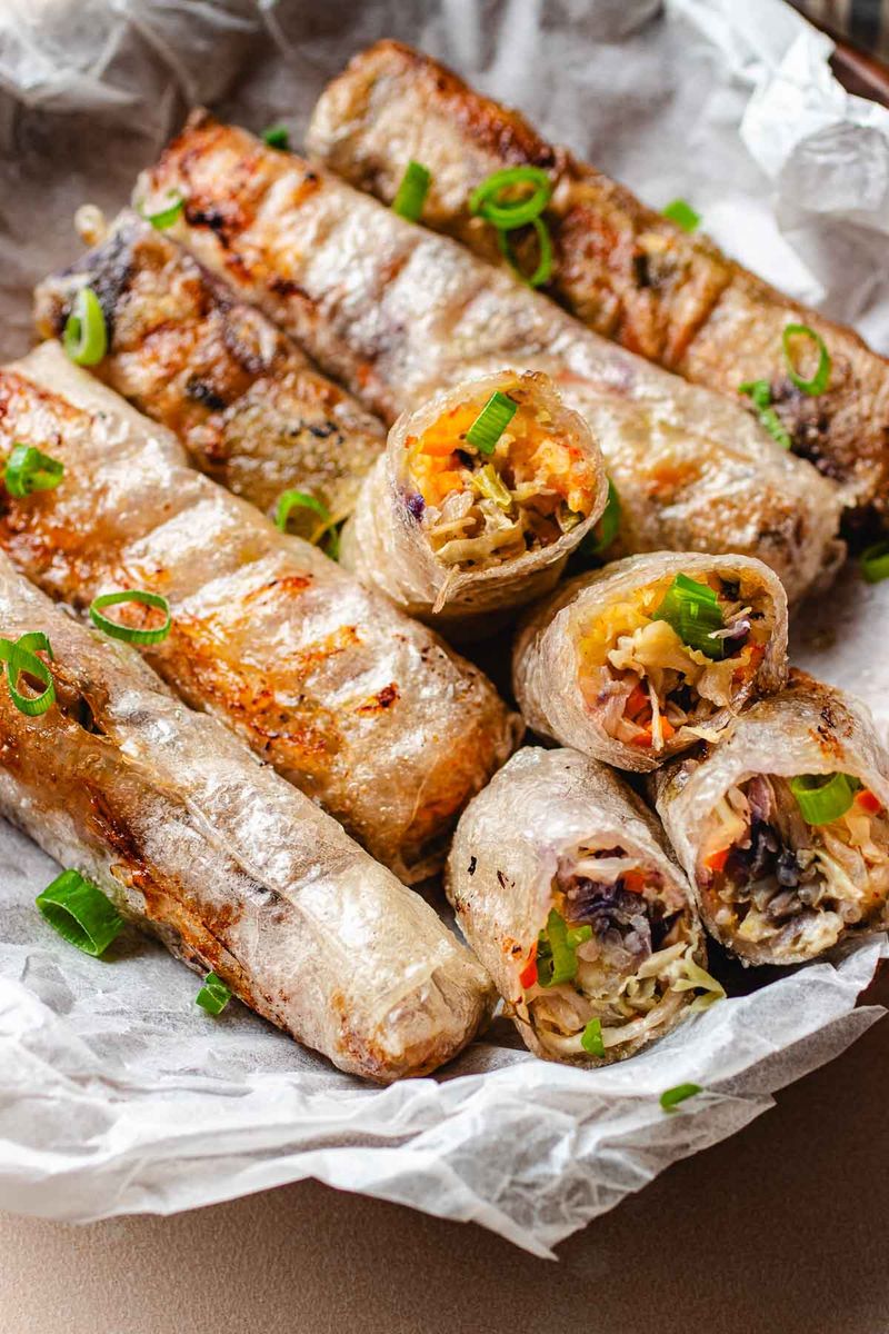 Rice Paper Rolls Baked Crispy
