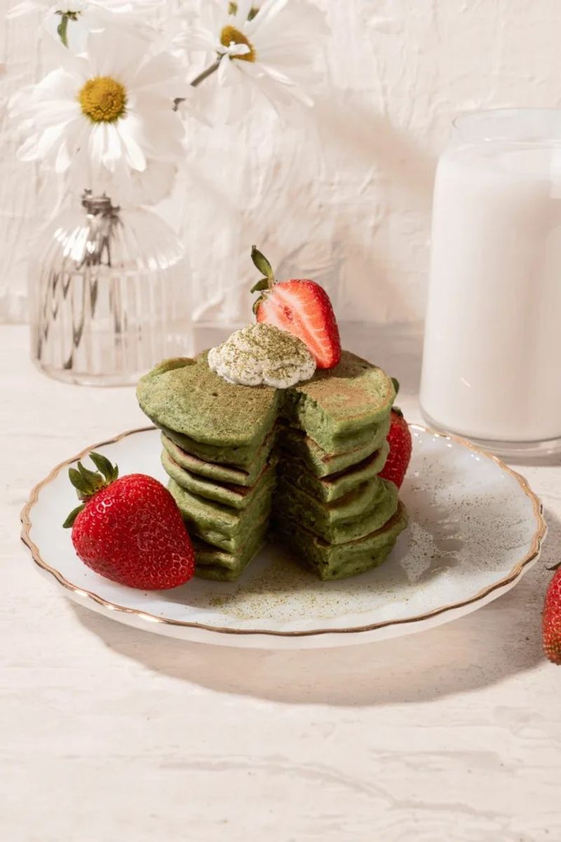 Mochi Pancakes with Matcha Cream