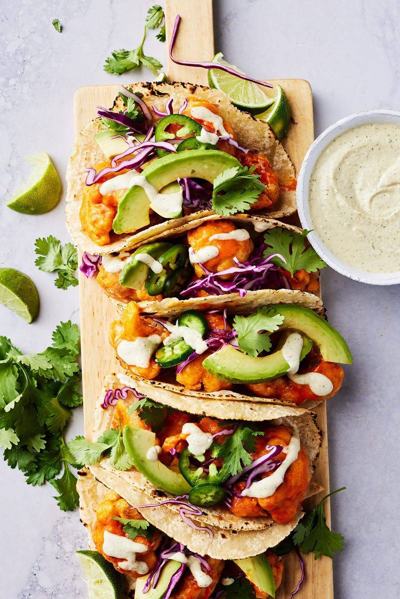 Crispy Buffalo Cauliflower Tacos