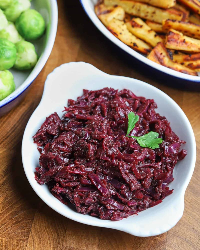 Braised Red Cabbage with Apples and Balsamic