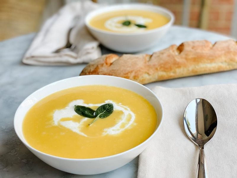 Butternut Squash Soup with Crusty Bread