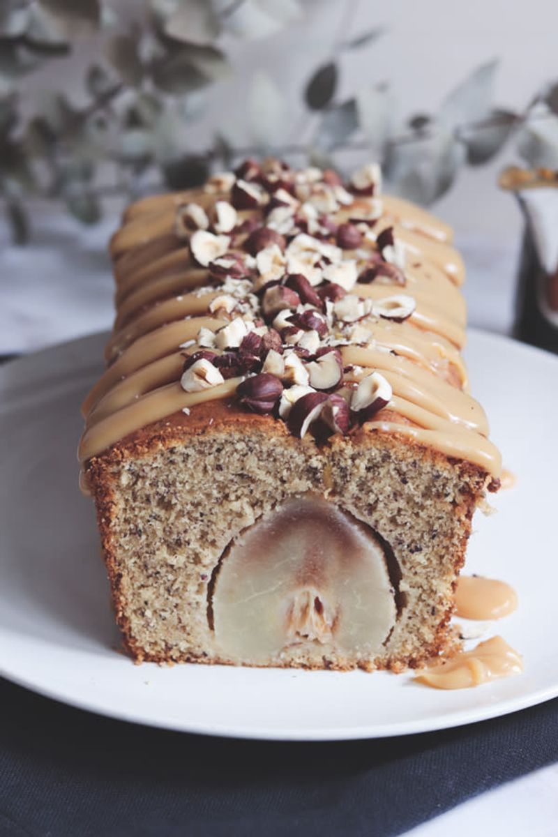 Pear and Hazelnut Loaf Cake