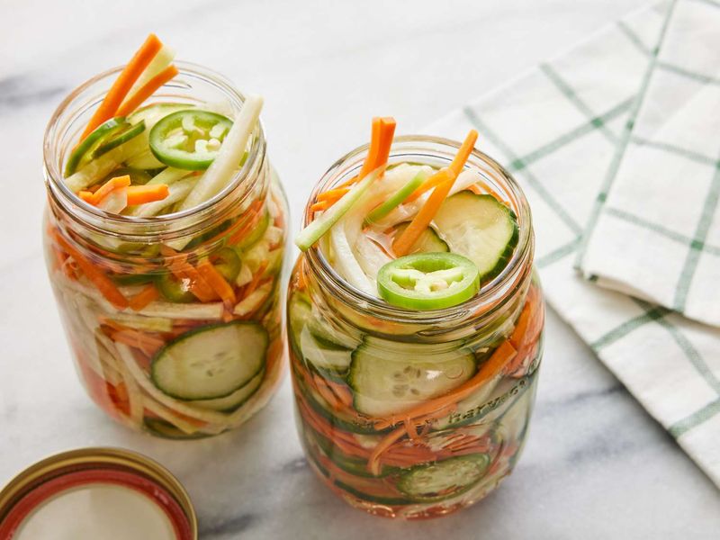 Pickle Vegetables for Tangy, Crunchy Toppings
