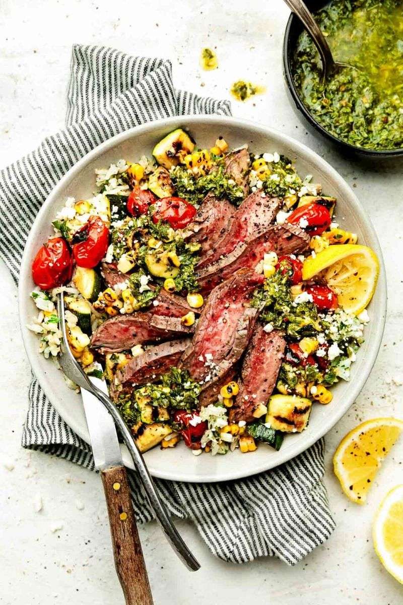 Steak and Roasted Veggie Grain Bowl