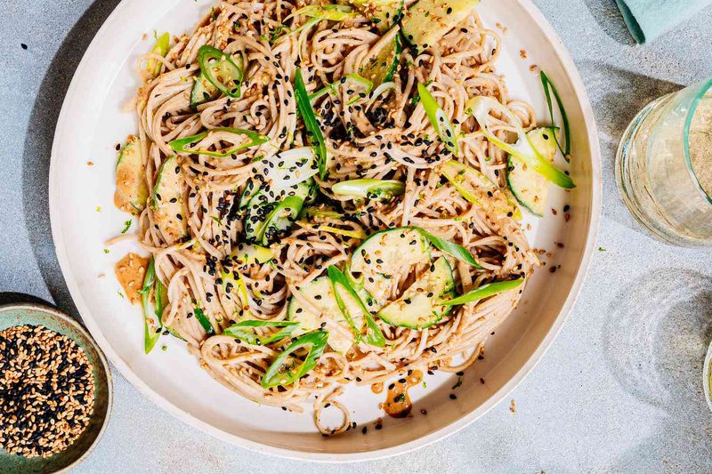 Soba Noodles With Cucumber And Tahini
