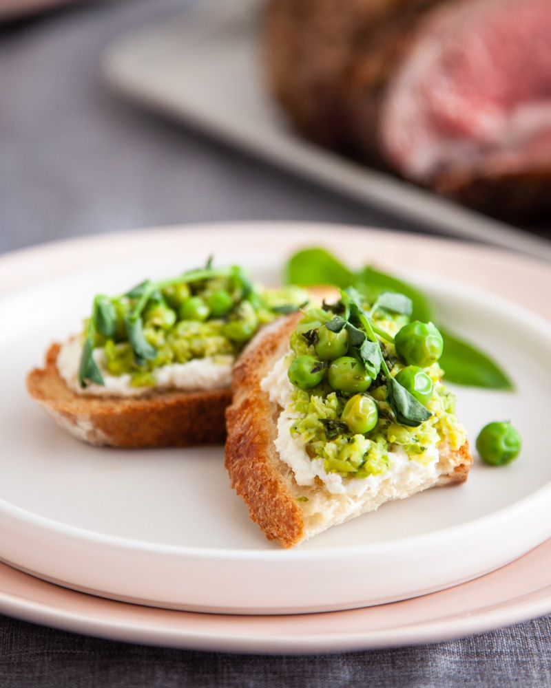 Spring Pea and Ricotta Crostini