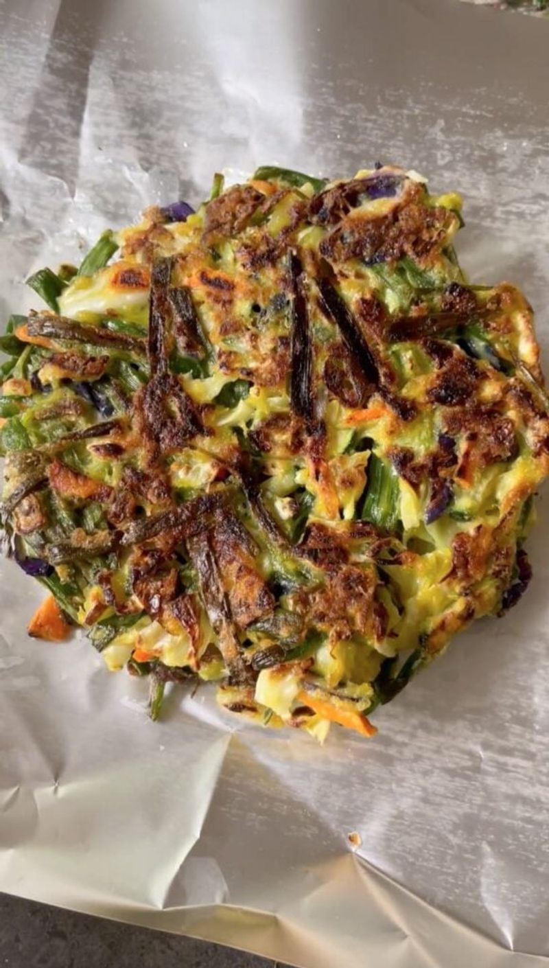 Savory Pancakes Made With Flour, Eggs, and Veggie Scraps