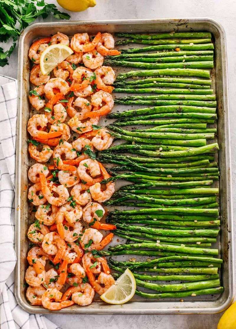 Honey Garlic Shrimp and Asparagus Bake