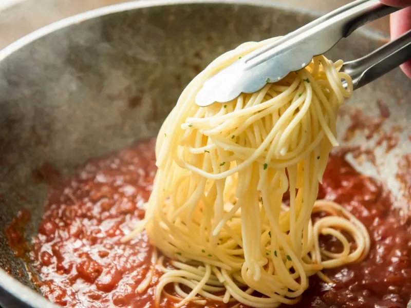 Finish Pasta in the Sauce, Not in the Pot (Italy)