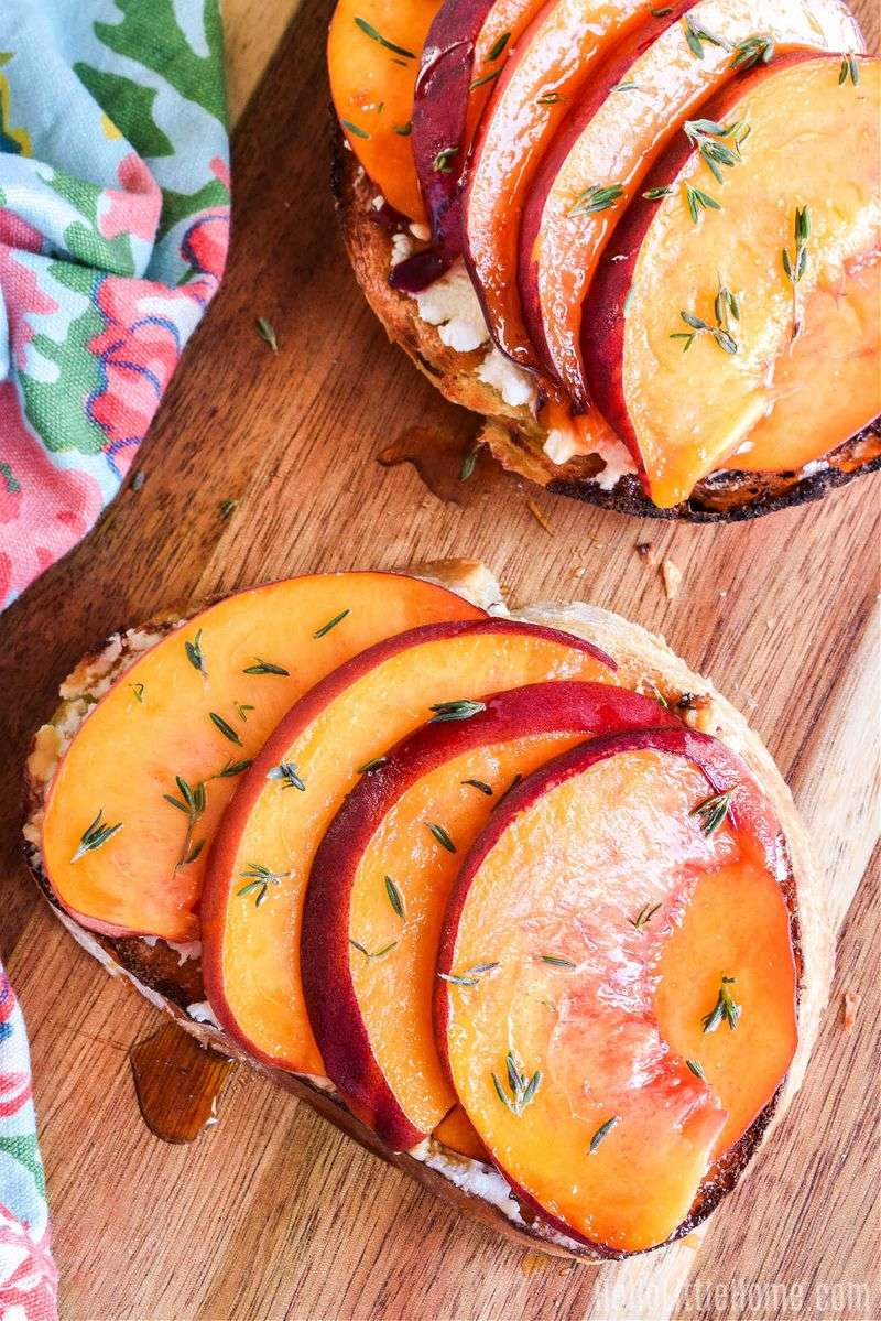 Honey Ricotta Toast with Stone Fruit