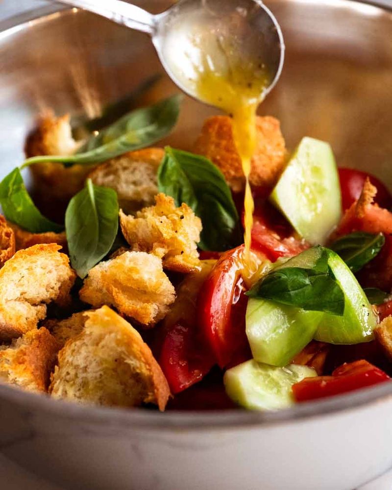 Leftover Bread Panzanella Salad