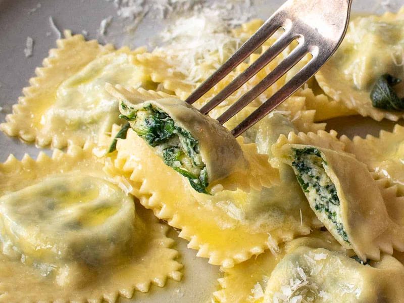 Fold Ricotta Into Homemade Pasta Filling