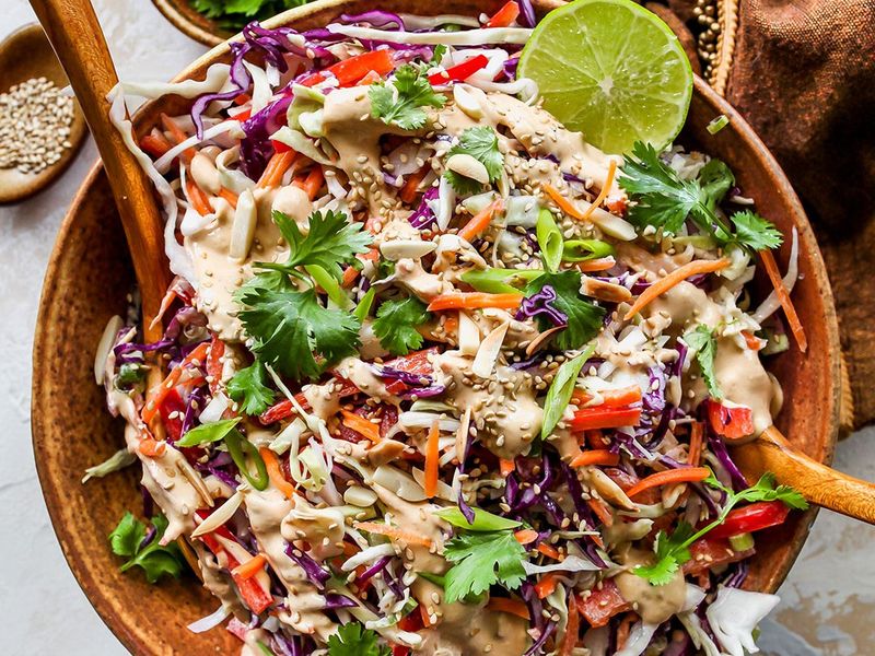 Crunchy Asian Slaw with Sesame Ginger Dressing