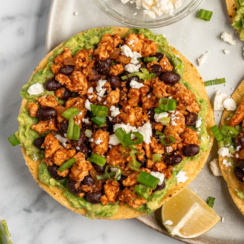 Chicken and Black Bean Tostadas