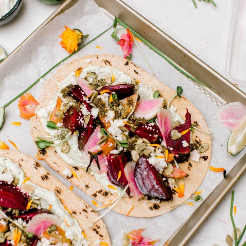 Roasted Beet and Goat Cheese Tacos