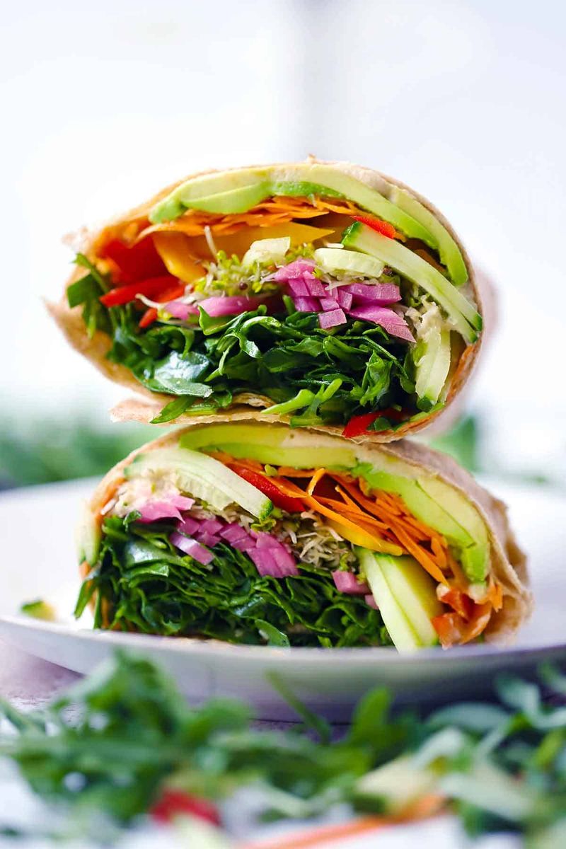 Whole Grain Veggie Wrap with Hummus