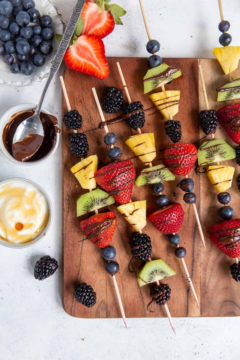 Fruit Skewers with Coconut Dip