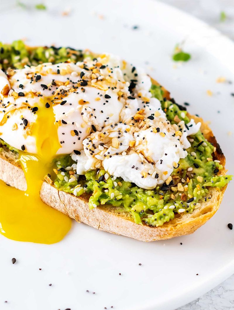 Avocado Toast with Poached Eggs and Everything Bagel Seasoning